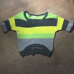 Poof Color Block Crop Knit Sweater